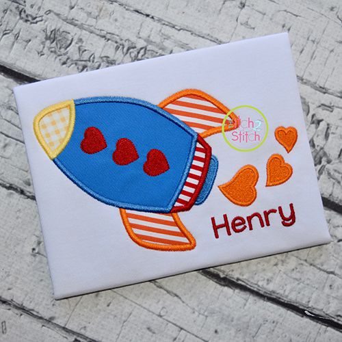 Heart Rocket Applique | Machine Embroidery Designs by JuJu