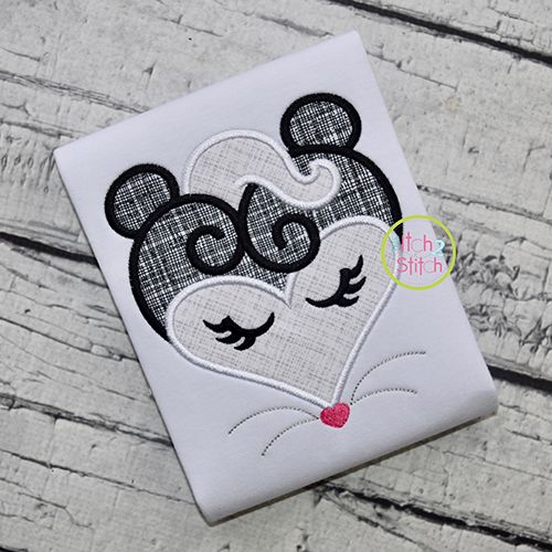 Heart Skunk Face Applique | Machine Embroidery Designs by JuJu