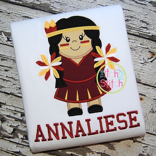 Indian Cheer Applique | Machine Embroidery Designs by JuJu