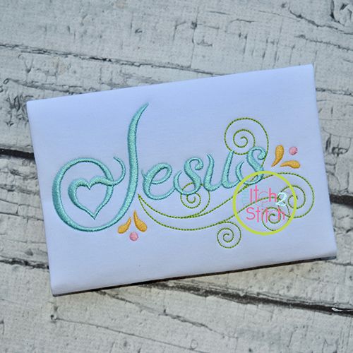 Itch 2 Stitch Jesus Swirl Digital Embroidery Machine Designs by JuJu