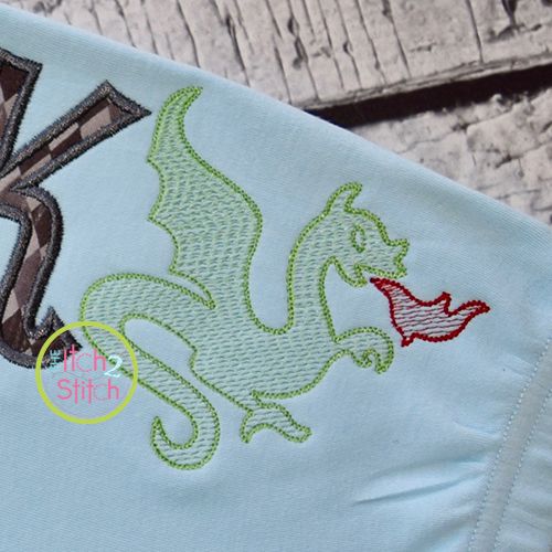 Knight Dragon Sketch Embroidery | Machine Embroidery Designs by JuJu