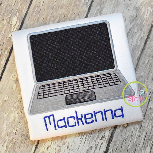 Laptop Applique Design | Machine Embroidery Designs by JuJu