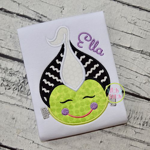 Little Bride of Frankie Face Applique | Machine Embroidery Designs by JuJu
