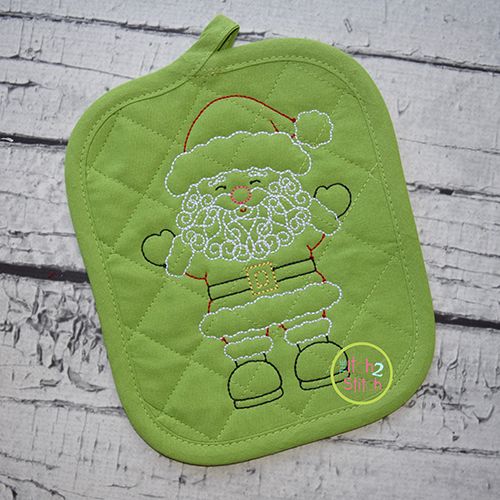 Little Swirly Beard Santa Bean Stitch Embroidery | Machine Embroidery Designs by JuJu