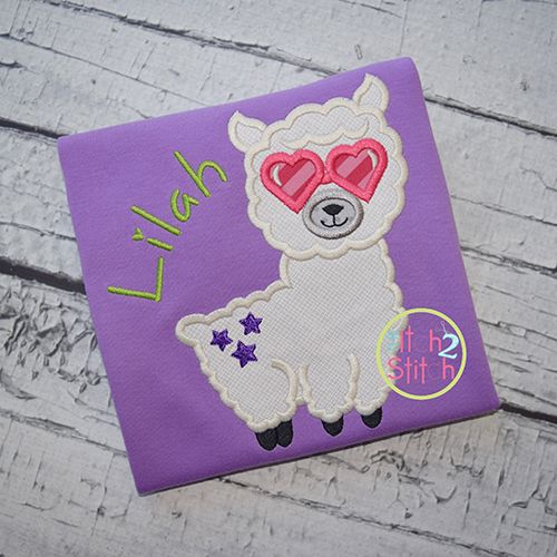 Llama Glasses Applique | Machine Embroidery Designs by JuJu
