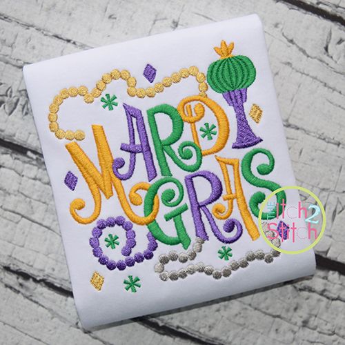 Mardi Gras 3 Embroidery | Machine Embroidery Designs by JuJu