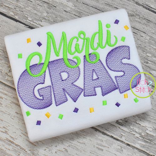 Mardi Gras Confetti Embroidery Design | Machine Embroidery Designs by JuJu