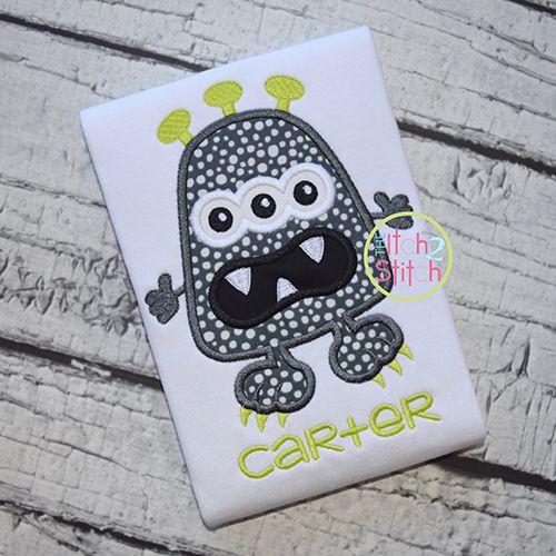 Monster 1 Applique | Machine Embroidery Designs by JuJu
