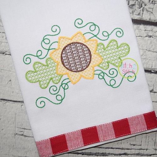 Sunflower Swirl Motif Embroidery | Machine Embroidery Designs by JuJu