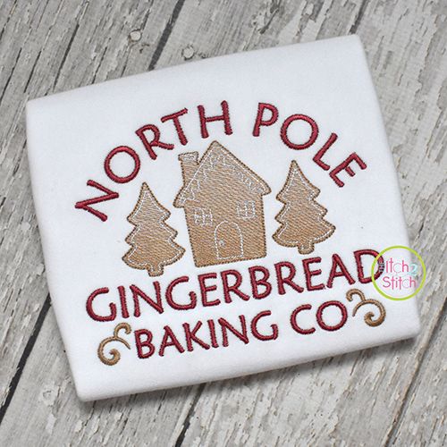 North Pole Gingerbread Baking Co Embroidery | Machine Embroidery Designs by JuJu