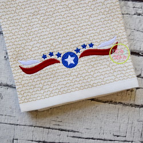 Patriotic Border 1 Embroidery | Machine Embroidery Designs by JuJu