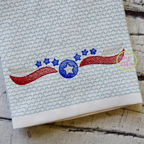 Patriotic Border 1 Sketch Embroidery | Machine Embroidery Designs by JuJu