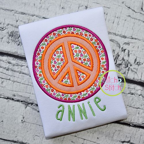 Peace Patch Applique | Machine Embroidery Designs by JuJu