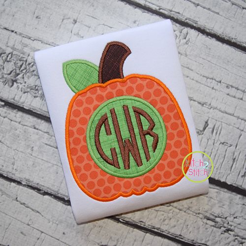 Pumpkin for Monogram Applique | Machine Embroidery Designs by JuJu