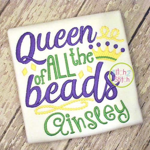Queen of All the Beads Embroidery | Machine Embroidery Designs by JuJu