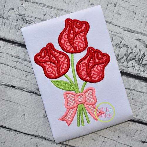 Rose Bouquet Applique | Machine Embroidery Designs by JuJu