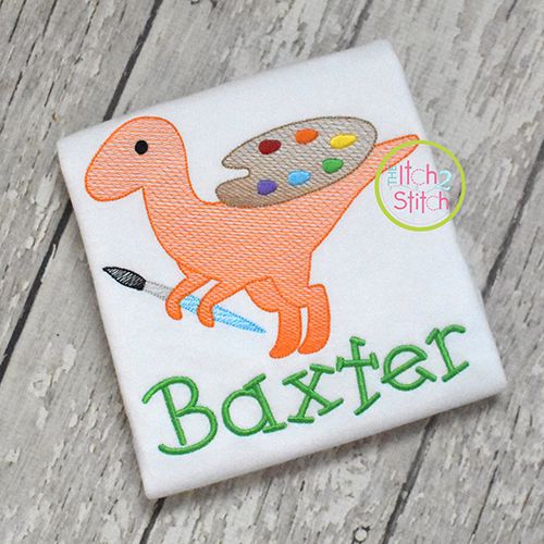 School Velociraptor Sketch | Machine Embroidery Designs by JuJu