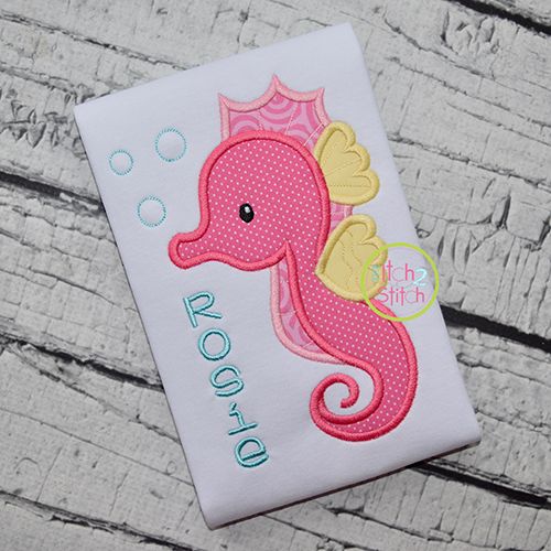 Seahorse Applique | Machine Embroidery Designs by JuJu