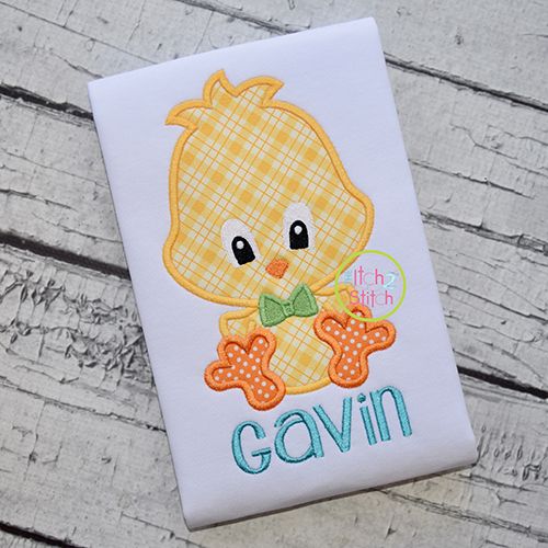 Sitting Chick Boy 2 Applique | Machine Embroidery Designs by JuJu