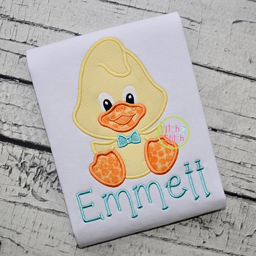 Sitting Duck Boy Applique | Machine Embroidery Designs by JuJu