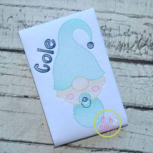 Gnome Baby Boy Sketch | Machine Embroidery Designs by JuJu