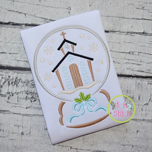 Snow Globe Church Embroidery | Machine Embroidery Designs by JuJu