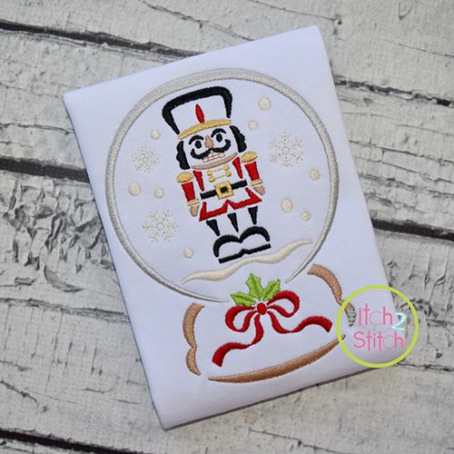 Snow Globe Nutcracker Embroidery | Machine Embroidery Designs by JuJu