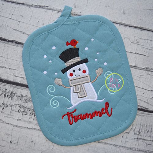 Snowman and Bird Applique | Machine Embroidery Designs by JuJu