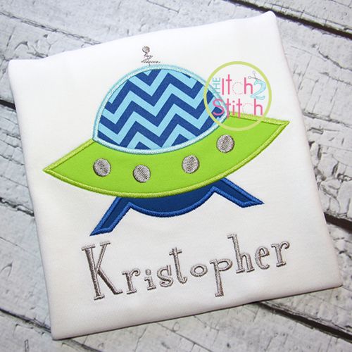 Spaceship Applique | Machine Embroidery Designs by JuJu