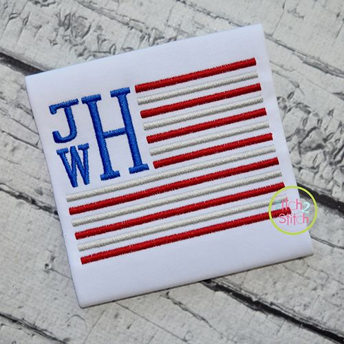 Stacked Serif Flag Frame Embroidery | Machine Embroidery Designs by JuJu