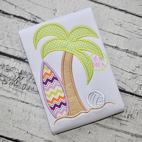 Surf Palm Applique | Machine Embroidery Designs by JuJu