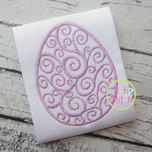 Swirl Egg Embroidery (Scroll Egg) | Machine Embroidery Designs by JuJu