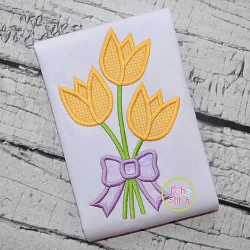 Tulip Bouquet Applique | Machine Embroidery Designs by JuJu