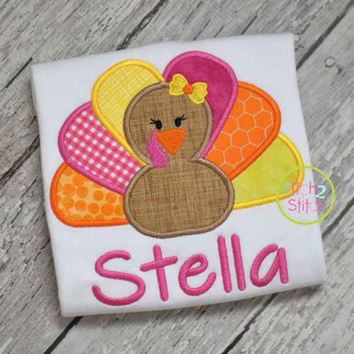 Turkey Girl Applique | Machine Embroidery Designs by JuJu