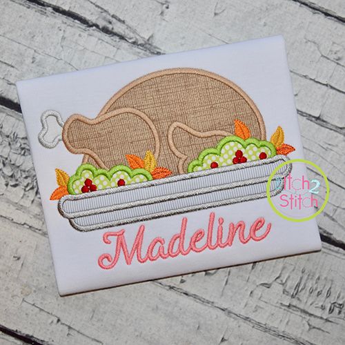 Turkey Platter Applique | Machine Embroidery Designs by JuJu