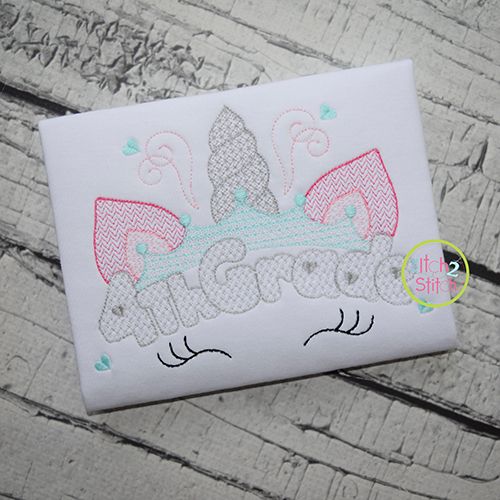 Unicorn Horn 4th Grade Motif Embroidery | Machine Embroidery Designs by JuJu