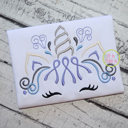 Unicorn Horn Awareness Ribbon Embroidery | Machine Embroidery Designs by JuJu