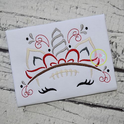 Unicorn Horn Football Embroidery | Machine Embroidery Designs by JuJu