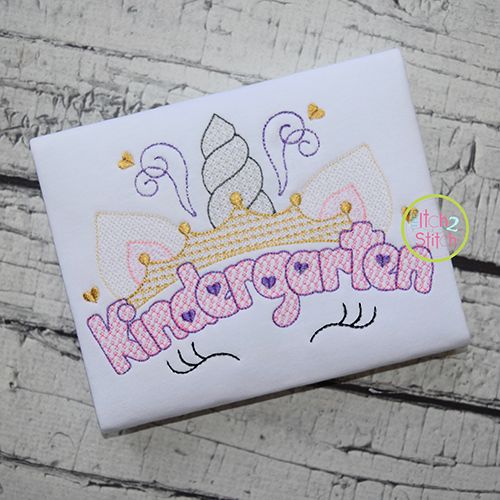 Unicorn Horn Kindergarten Motif Embroidery | Machine Embroidery Designs by JuJu