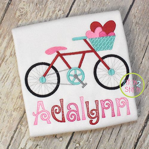 Valentine Bike Embroidery | Machine Embroidery Designs by JuJu