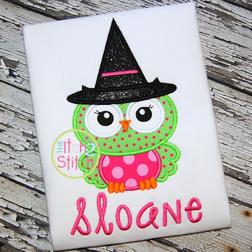 Owl Witch 2 Applique | Machine Embroidery Designs by JuJu