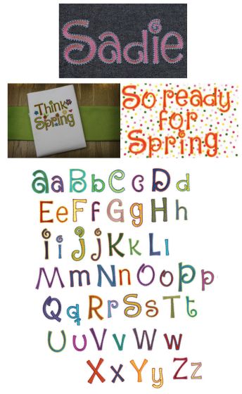 Sadie Embroidery Alphabet Machine Embroidery Designs by JuJu