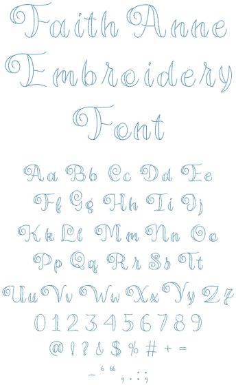 Faith Anne Embroidery Font | Machine Embroidery Designs by JuJu