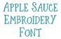 Applesauce Embroidery Font | Machine Embroidery Designs by JuJu