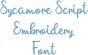 Sycamore Script Embroidery Font | Machine Embroidery Designs by JuJu