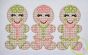 Gingerbread Girl Trio Motif Embroidery | Machine Embroidery Designs by JuJu