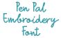 Pen Pal Embroidery Font | Machine Embroidery Designs by JuJu
