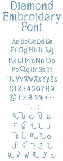 Diamond Embroidery Font | Machine Embroidery Designs by JuJu