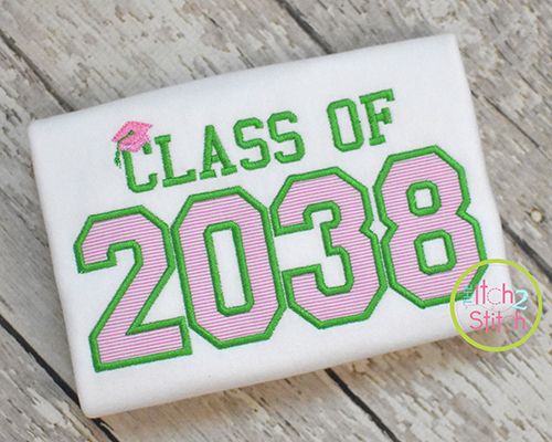 Class of 2038 Applique Design Set | Machine Embroidery Designs by JuJu