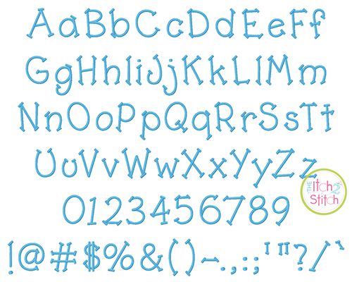 Tippy Toes Embroidery Font | Machine Embroidery Designs by JuJu